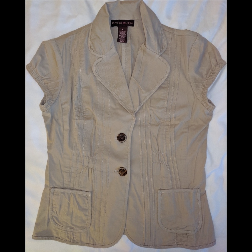 Bandolino Elasticized Cap Sleeve Jacket